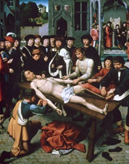 Torturer Gallery: The Flaying of Sisamnes, (detail), 1498. Artist: Gerard David