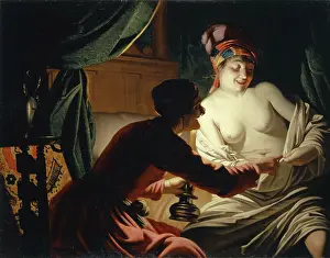 Shadow Prints: Flea Hunting in the Candlelight, 1650. Creator: Gerrit van Honthorst