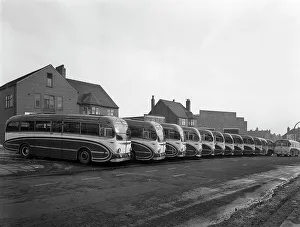Fleet of AEC Regal Mk4s belonging to Philipsons Coaches, Goldthorpe, South Yorkshire, 1963