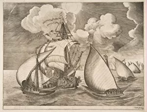 Fleet of Galleys Escorted by a Caravel from The Sailing Vessels, 1561-65