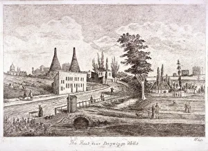 Fleet River Prints: The Fleet River near Bagnigge Wells, St Pancras, London, c1800
