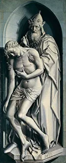 Gnadenstuhl Gallery: The Flemalle Panels: The Holy Trinity. Artist: Campin, Robert (ca. 1375-1444)