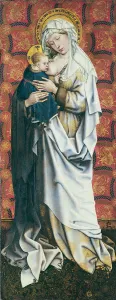 The Flemalle Panels: Virgin suckling the Child. Artist: Campin, Robert (ca. 1375-1444) The Flemalle Panels: Virgin suckling the Child. Artist: Campin, Robert (ca. 1375-1444)