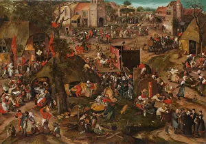 Festivities Prints: A Flemish Kermis with a Performance of the Farce ‘Een cluyte van Plaeyerwater