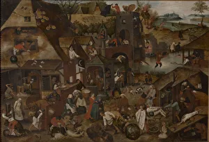 Brueghel Collection: Flemish proverbs, 1607. Creator: Brueghel, Pieter, the Younger (1564-1638)