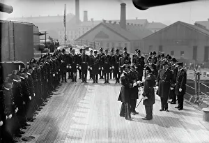 Commanders Prints: Fletcher and Badger shaking hands, between c1910 and c1915. Creator: Bain News Service