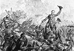 Bow And Arrow Collection: Fletchers Defence of the Redoubt at Tanjore, c1891. Creator: James Grant