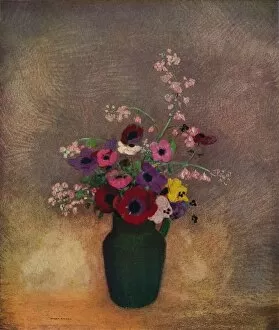 Cheerful Gallery: Fleurs Dans Un Vase Vert, c1910. Artist: Odilon Redon