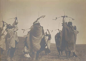 Warrior Collection: The flight of arrows, c1908. Creator: Edward Sheriff Curtis