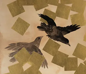 Crow Prints: Flight of crows in a snow storm. Creator: Mochizuki Gyokusen