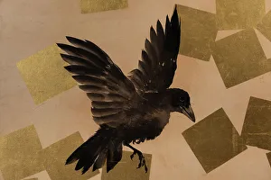 Crow Prints: Flight of crows in a snow storm. Creator: Mochizuki Gyokusen