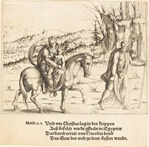 Riding Ass Prints: The Flight into Egypt, 1548. Creator: Augustin Hirschvogel