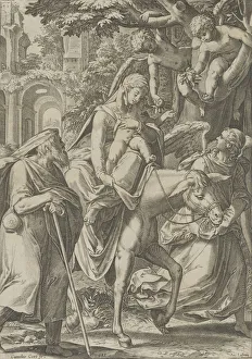 Cort Prints: The Flight into Egypt, 1571. Creator: Cornelis Cort