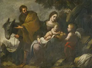 Religious Motif Prints: Flight into Egypt, 1650-1700. Creator: Bartolome Esteban Murillo