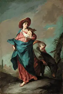 Straw Hat Prints: The Flight into Egypt, 18th century. Creator: Anon