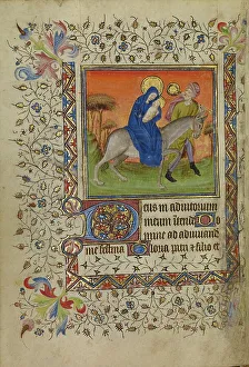 Refuge Prints: The Flight into Egypt; Book of Hours, about 1400-1410. Creator: Unknown