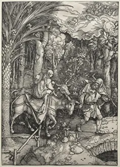 Early 16th Century Prints: The Flight into Egypt, c. 1503-1505. Creator: Albrecht Dürer (German, 1471-1528)