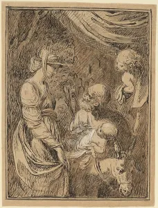 Heightened Prints: The Flight into Egypt, c. 1800. Creator: Benjamin West