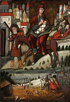 The Flight into Egypt, Early 17th cen Artist: Russian icon