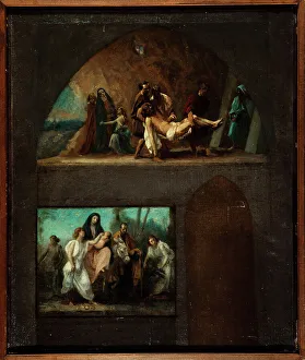 Entombment Prints: Flight to Egypt and the Entombment, c1859. Creator: Jean Gigoux