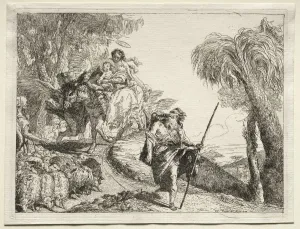 Flight into Egypt: The Holy Family and the Flock of Sheep. Creator: Giovanni Domenico Tiepolo Flight into Egypt: The Holy Family and the Flock of Sheep. Creator: Giovanni Domenico Tiepolo