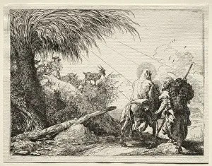 Flight into Egypt: The Holy Family and the Palm Tree. Creator: Giovanni Domenico Tiepolo (Italian) Flight into Egypt: The Holy Family and the Palm Tree. Creator: Giovanni Domenico Tiepolo (Italian)