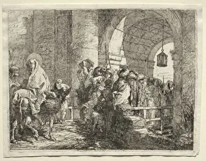 Flight into Egypt: The Holy Family Passing under an Arch. Creator: Giovanni Domenico Tiepolo Flight into Egypt: The Holy Family Passing under an Arch. Creator: Giovanni Domenico Tiepolo