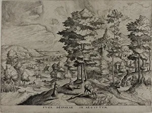Doetechum Johannes Van Prints: Flight into Egypt, from The Large Landscapes, 1555/56. Creator: Johannes van Doetecum I