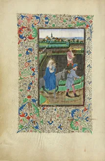 Refuge Prints: The Flight into Egypt; Llangattock Hours, 1450s. Creator: Master of the Llangattock Hours