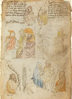 Miniature On Vellum Prints: The Flight into Egypt [recto], early 15th century. Creator: Unknown