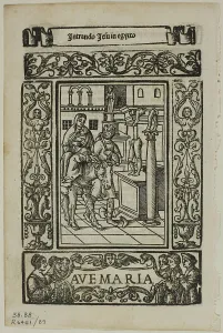 Woodcut On Paper Prints: Flight into Egypt from Rosario della V