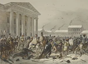 War Atrocities Prints: Flight of the French army through Vilnius, 1847