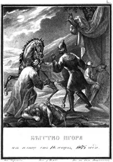 The Flight of Prince Igor from the Polovtsian camp, 1185 (From Illustrated Karamzin), 1836 The Flight of Prince Igor from the Polovtsian camp, 1185 (From Illustrated Karamzin), 1836