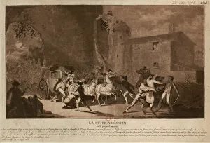 The Flight to Varennes (Fuite a Varennes), 1791. Creator: Guyot, Laurent (1756-1808)