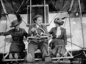 Antony Habersack Jannus Prints: Flights And Tests of Rex Smith Plane Flown By Anthony Jannus; in plane with Miss Laura Merriam