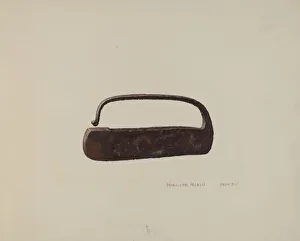 Henriettas Hukill Prints: Flint Striker, c. 1939. Creator: Henrietta S. Hukill