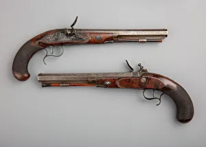 Firearm Prints: Flintlock Duelling Pistol, American, Middletown, Connecticut, ca. 1815-20