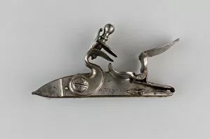 Flintlock Collection: Flintlock of a Gun, Europe, 1740. Creator: William Turvey