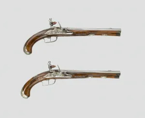 Pistols Prints: Flintlock Holster Pistol (One of a Pair), France, 1720. Creator: Unknown