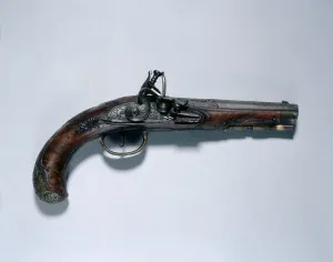 Bavaria Prints: Flintlock Pistol, c. 1750. Creator: Johann Andreas Kuchenreuter (German, 1716-1795)