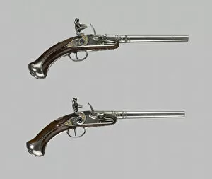 Flintlock Collection: Flintlock Turn-Off Holster Pistol (One of a Pair), Germany, 1680 / 90 and 1732