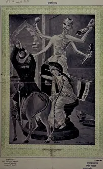 Independence Prints: FLIP Mahatma Gandhi as Shiva, 1930s? Creator: Unknown