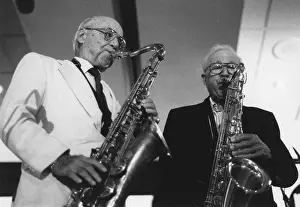 Saxophone Prints: Flip Phillips and Jerry Jerome, Arbors Jazz Weekend, Florida, 1997. Creator: Brian Foskett
