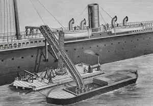 Floating Prints: Floating coal elevator, 1883. Creator: Tomas Carlos Capuz