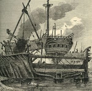 Deptford Gallery: Floating Dock, Deptford (1820), (c1878). Creator: Unknown