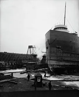Graving Dock Prints: Floating dry dock, Great Lakes Engineering Works, 1906. Creator: Unknown
