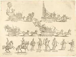 Elephants Gallery: Floats and Participants, 1616. Creator: Jacques Callot