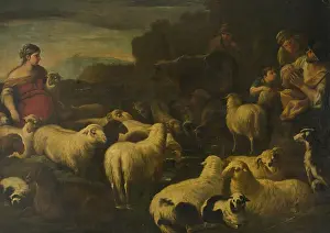 Farm Animal Prints: Flock of Sheep, 1677. Creator: Luca Giordano