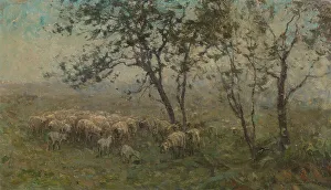Flock Prints: A Flock of Sheep, c.1880-c.1897. Creator: William Charles Estall
