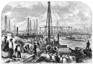 Civil Engineering Collection: The Flood in the Fens: making the cofferdam, 1862. Creator: Unknown